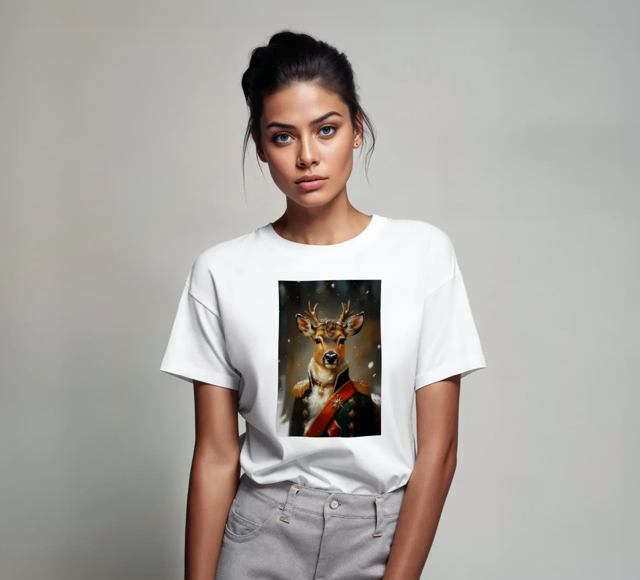 Cervo in magia invernale In vendita t-shirt da Carinaprint