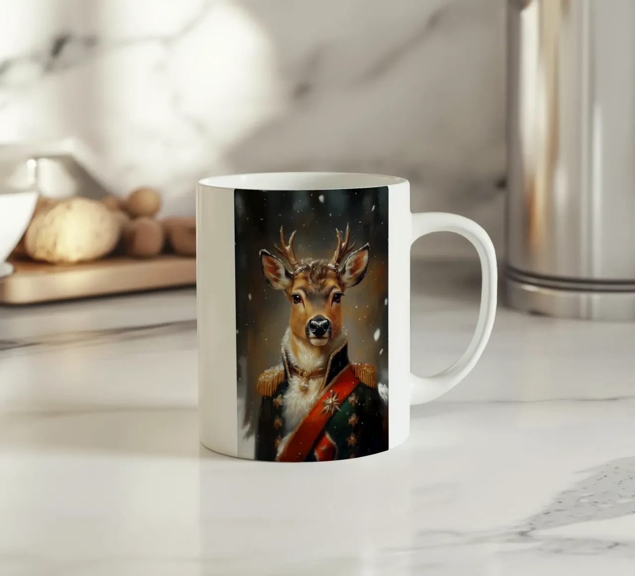 Cervo in magia invernale In vendita tazza in ceramica da Carinaprint