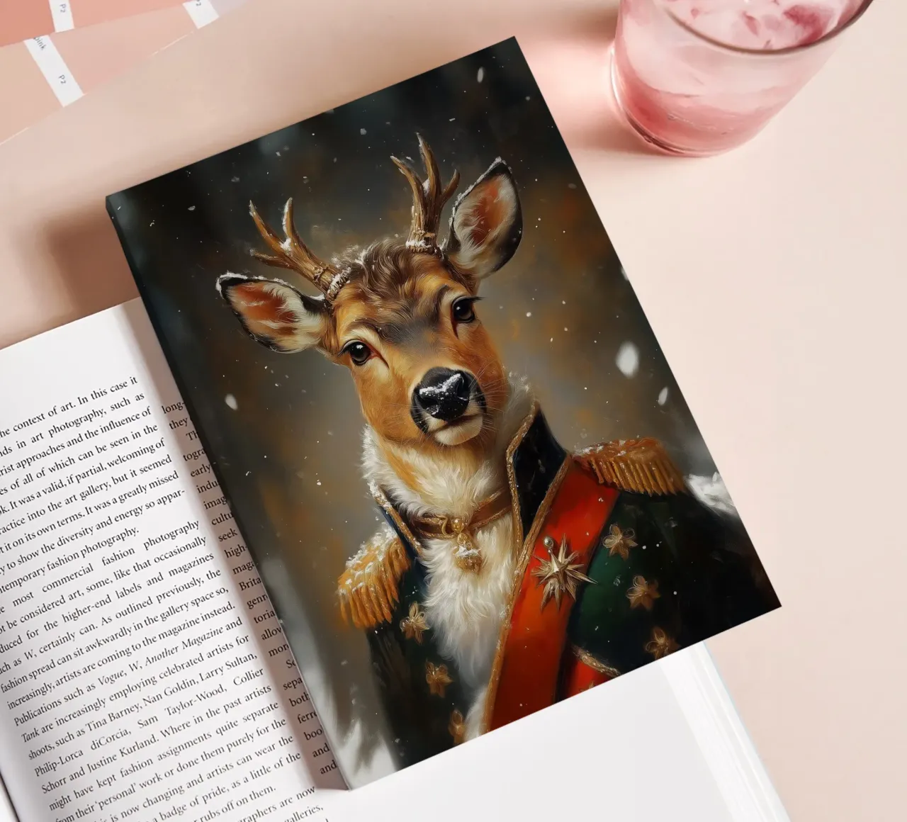 Stag in winter magic On sale notebook by Carinaprint