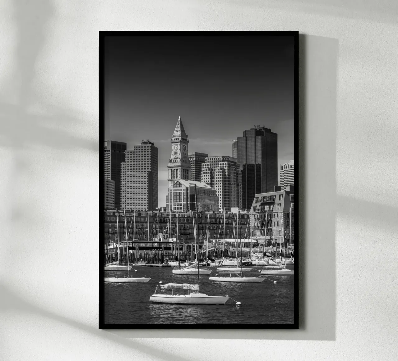 BOSTON Skyline North End e Financial District | Monochrom poster da Melanie Viola