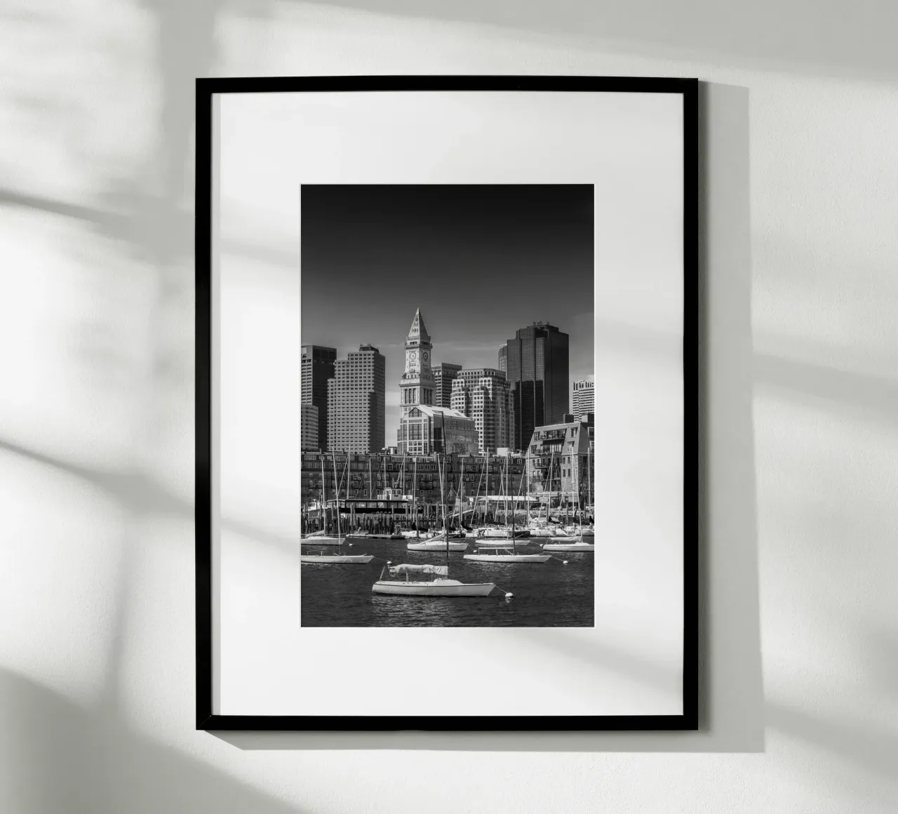 BOSTON Skyline North End e Financial District | Monochrom poster da Melanie Viola