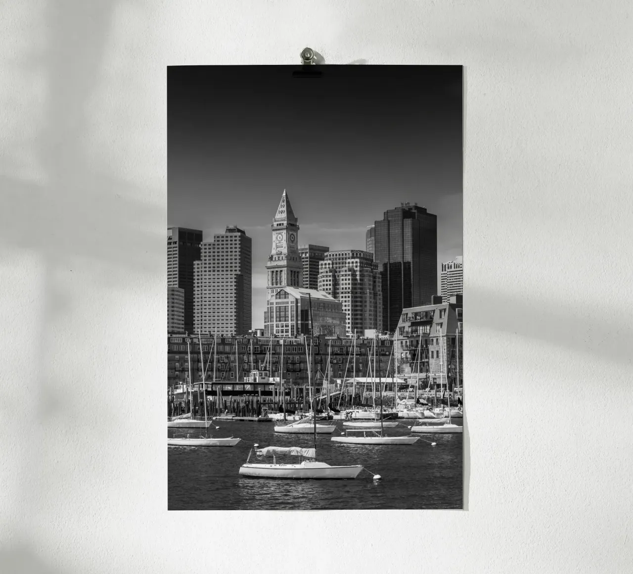 BOSTON Skyline North End e Financial District | Monochrom poster da Melanie Viola