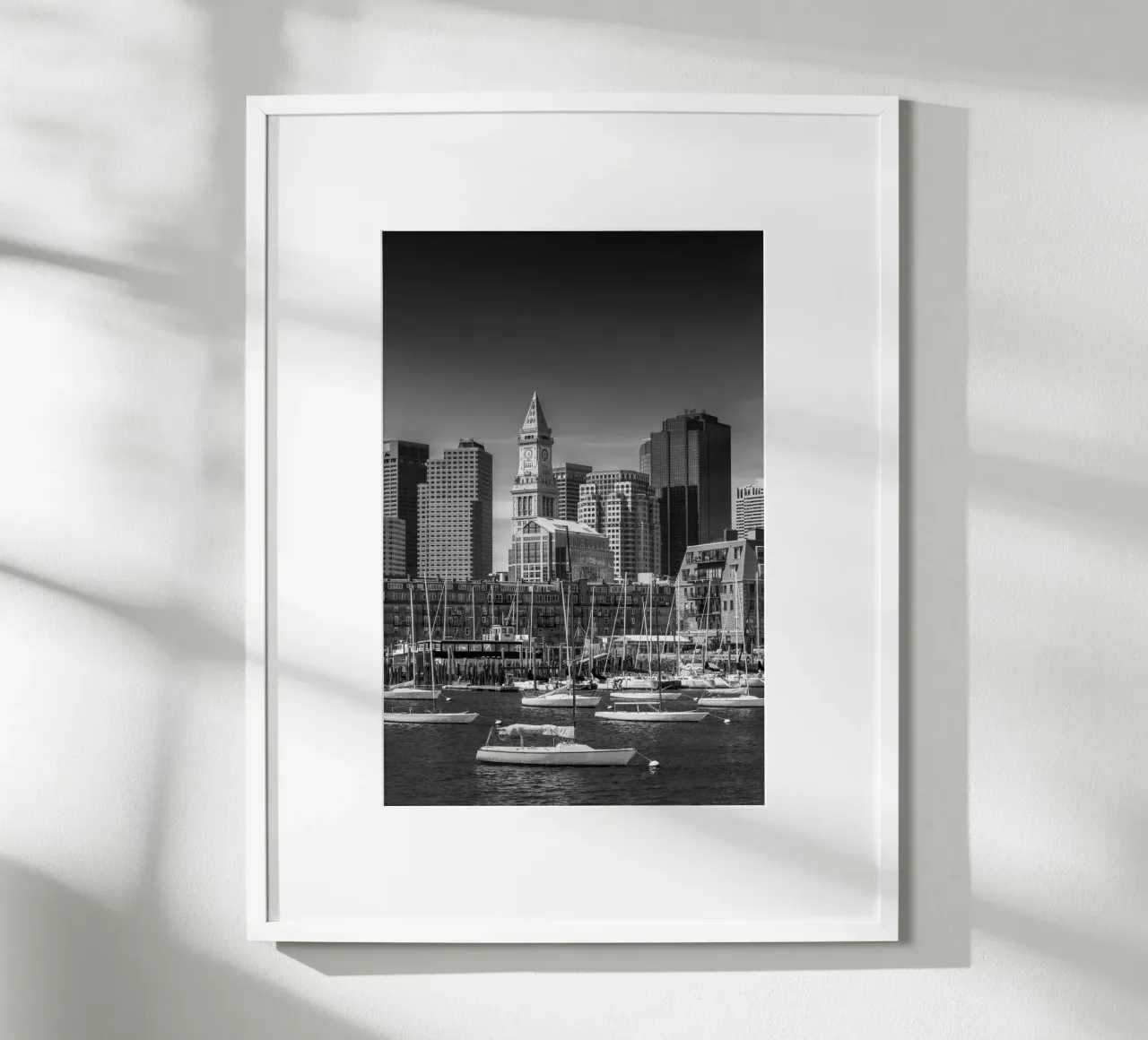 BOSTON Skyline North End e Financial District | Monochrom poster da Melanie Viola