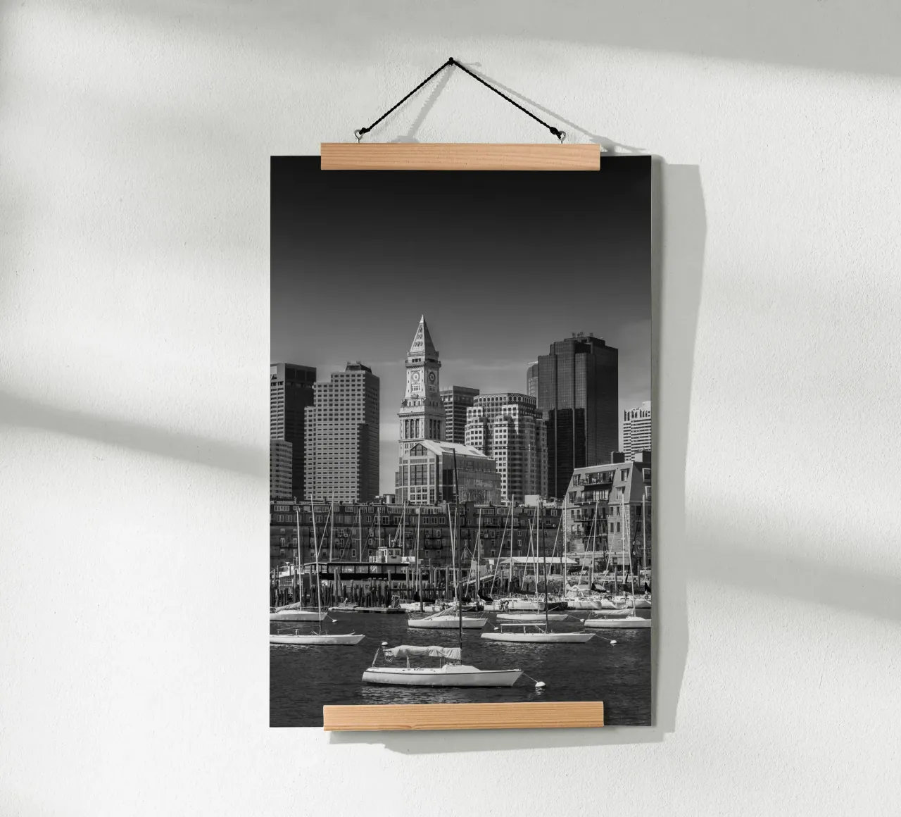 BOSTON Skyline North End e Financial District | Monochrom poster da Melanie Viola