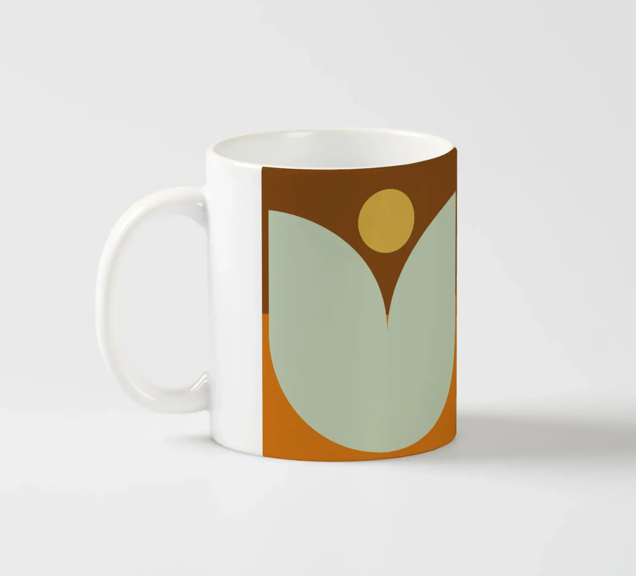 Boho Sun and Moon ceramic mug by KHouse Studio