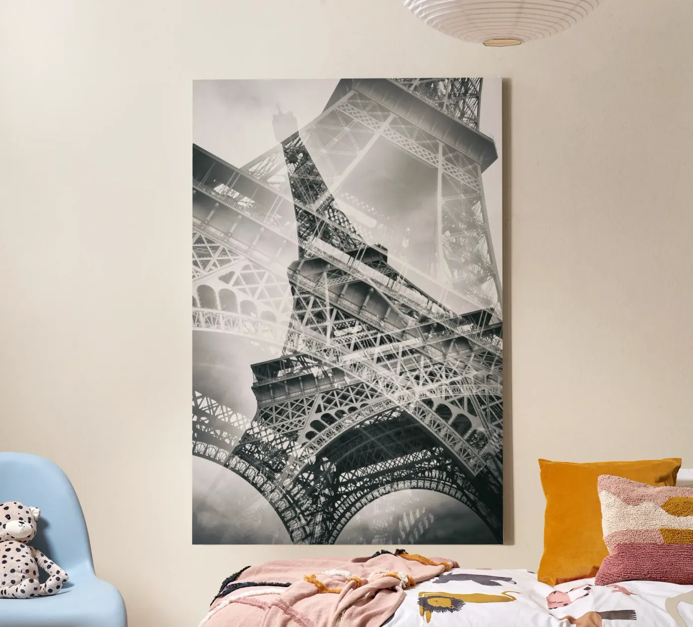 The double Eiffel Tower canvas by Melanie Viola