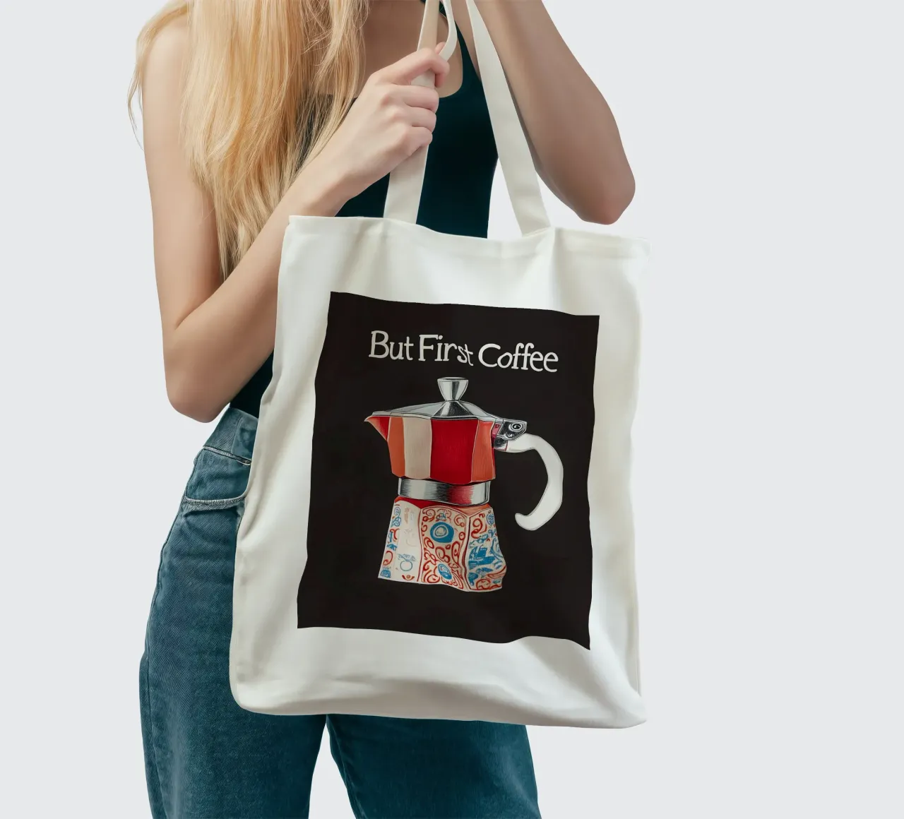 Il primo caffè dell'amore borsa in juta da Carinaprint