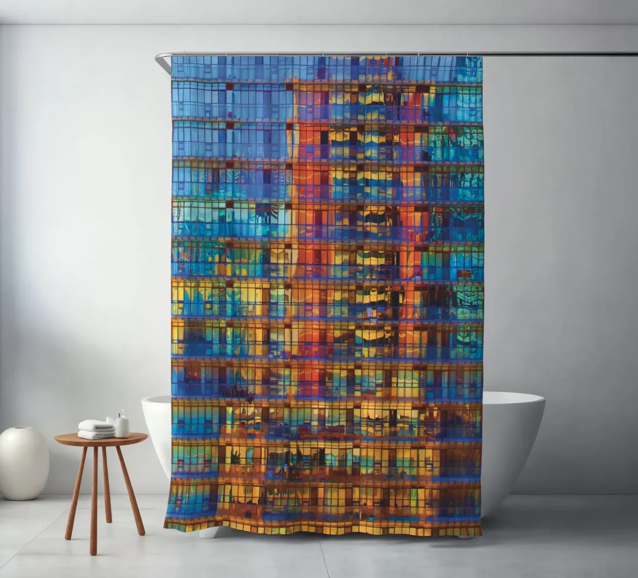 Buildings in Buildings shower curtain by Dave Hare Photography