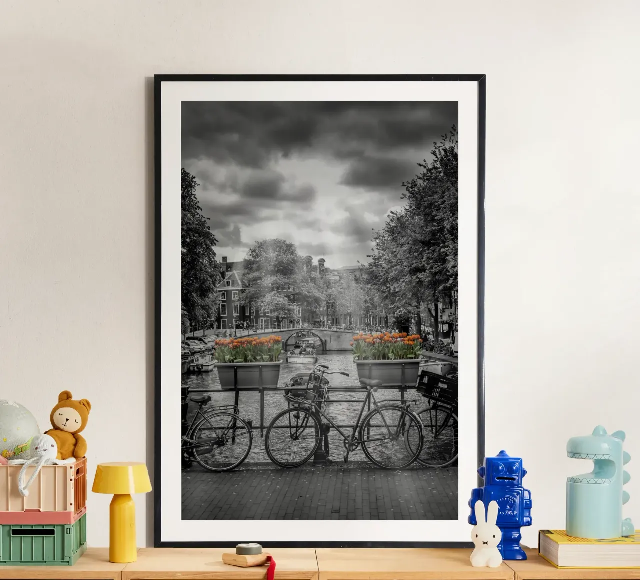 Herengracht Amsterdam poster con telaio in plastica da Melanie Viola