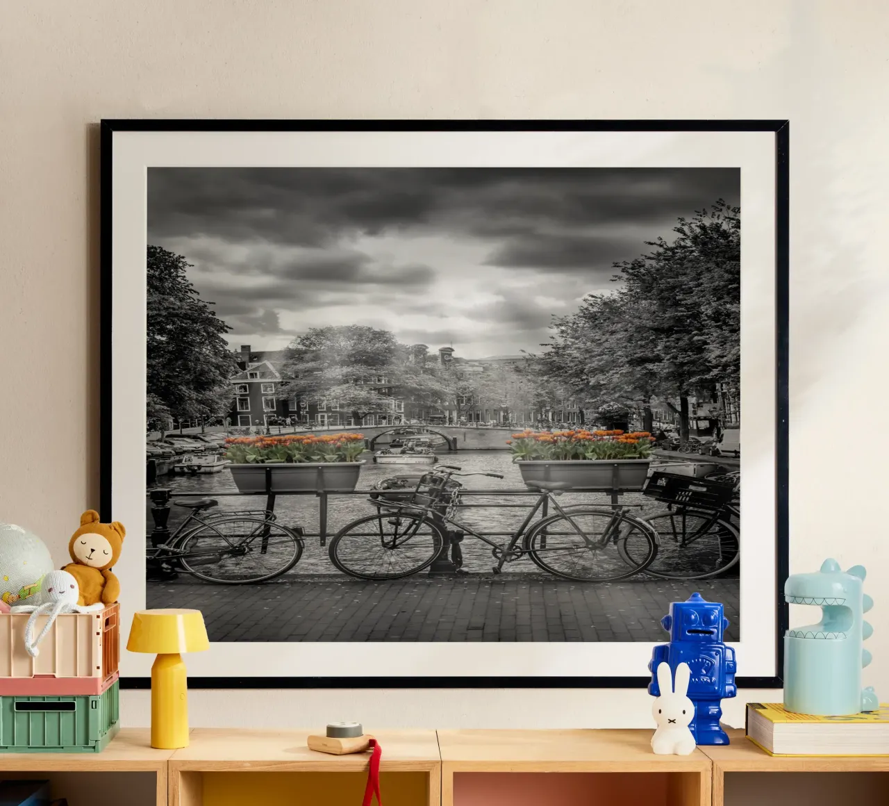 Herengracht Amsterdam poster con telaio in plastica da Melanie Viola