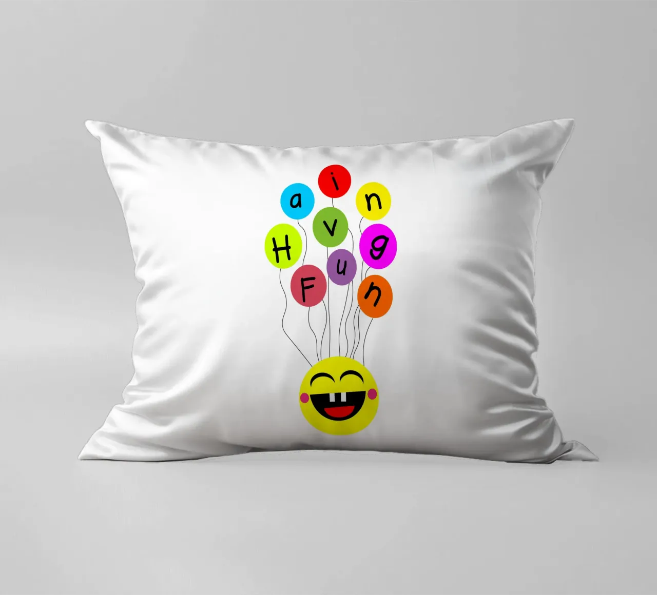 Having fun floating balloons face cuscino da happieeagle