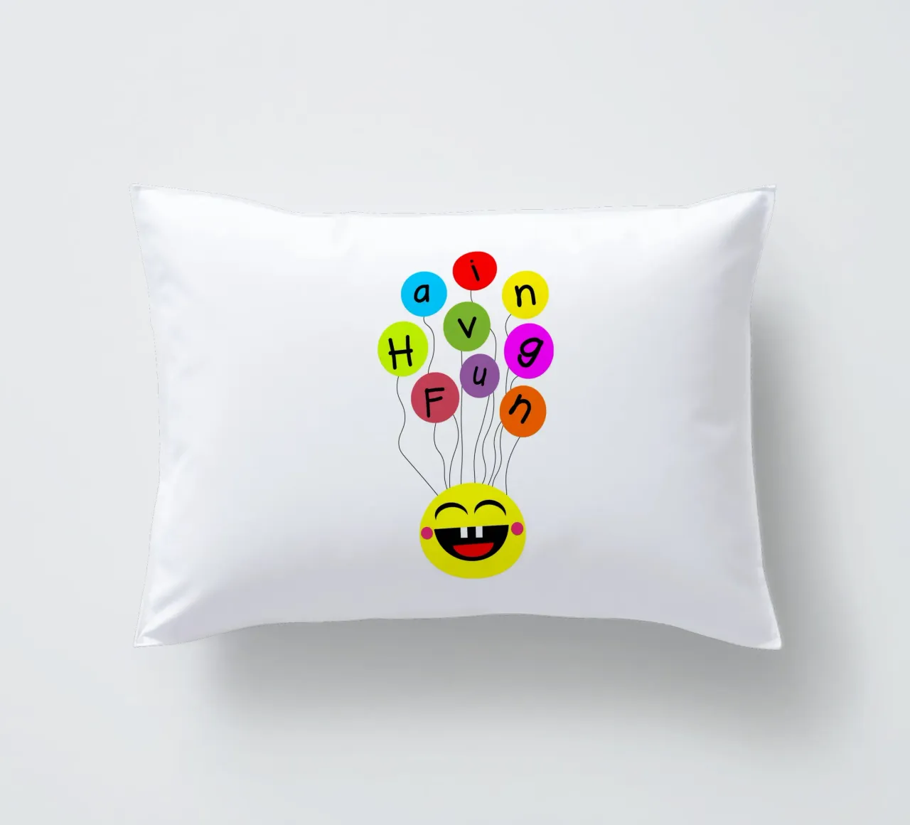 Having fun floating balloons face cuscino da happieeagle