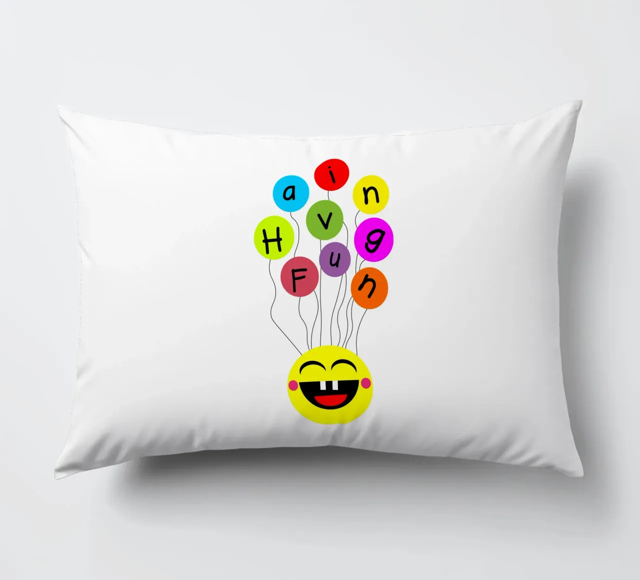 Having fun floating balloons face cuscino da happieeagle