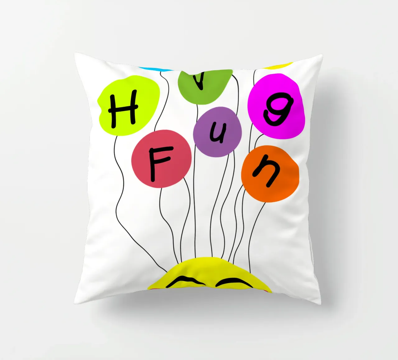 Having fun floating balloons face cuscino da happieeagle