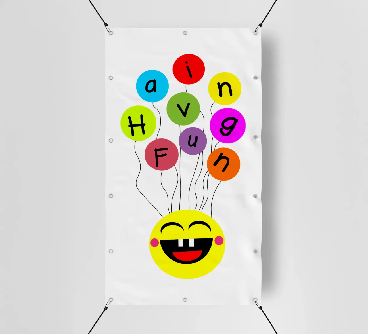 Having fun floating balloons face telo in pvc da happieeagle