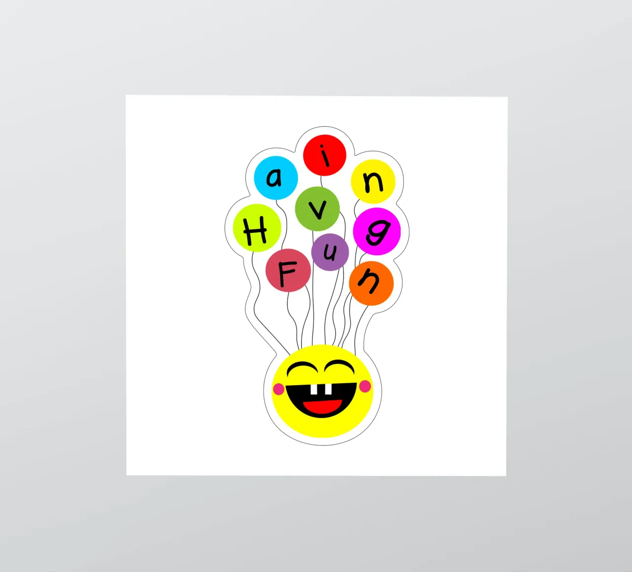 Having fun floating balloons face adesivo da happieeagle