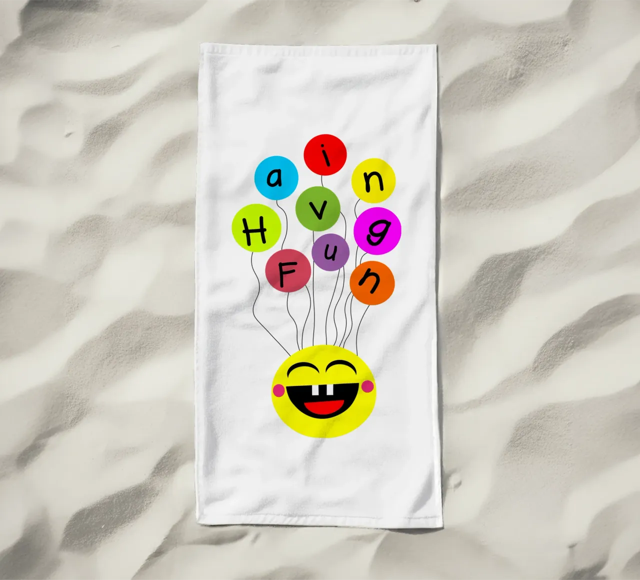 Having fun floating balloons face telo mare da happieeagle