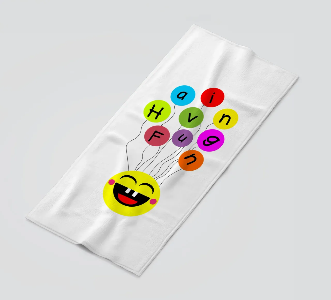 Having fun floating balloons face telo mare da happieeagle