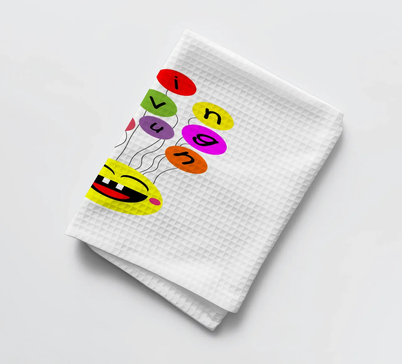 Having fun floating balloons face canovaccio da cucina da happieeagle