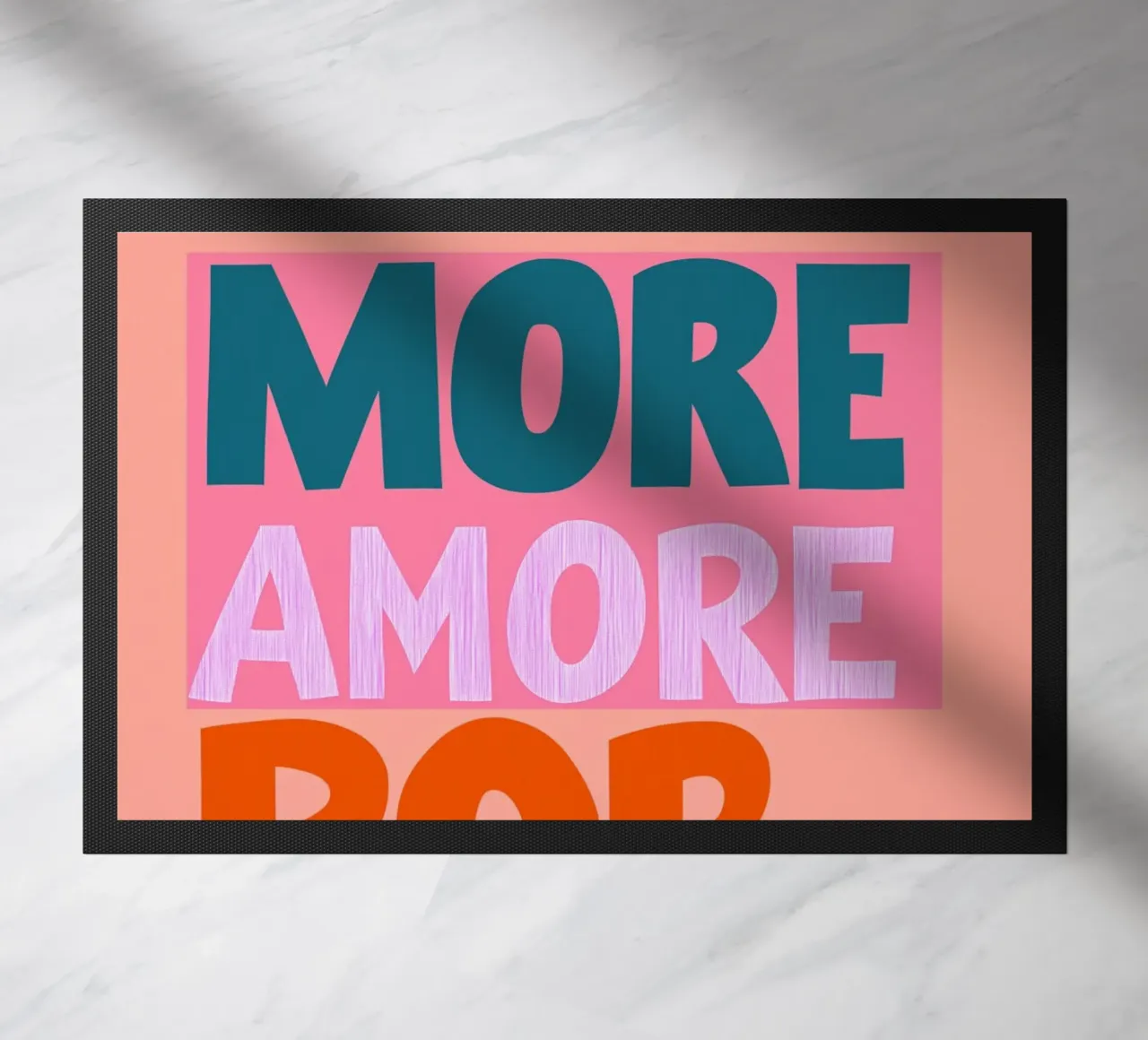 Mehr amore por favor pop Fußmatte von Carinaprint