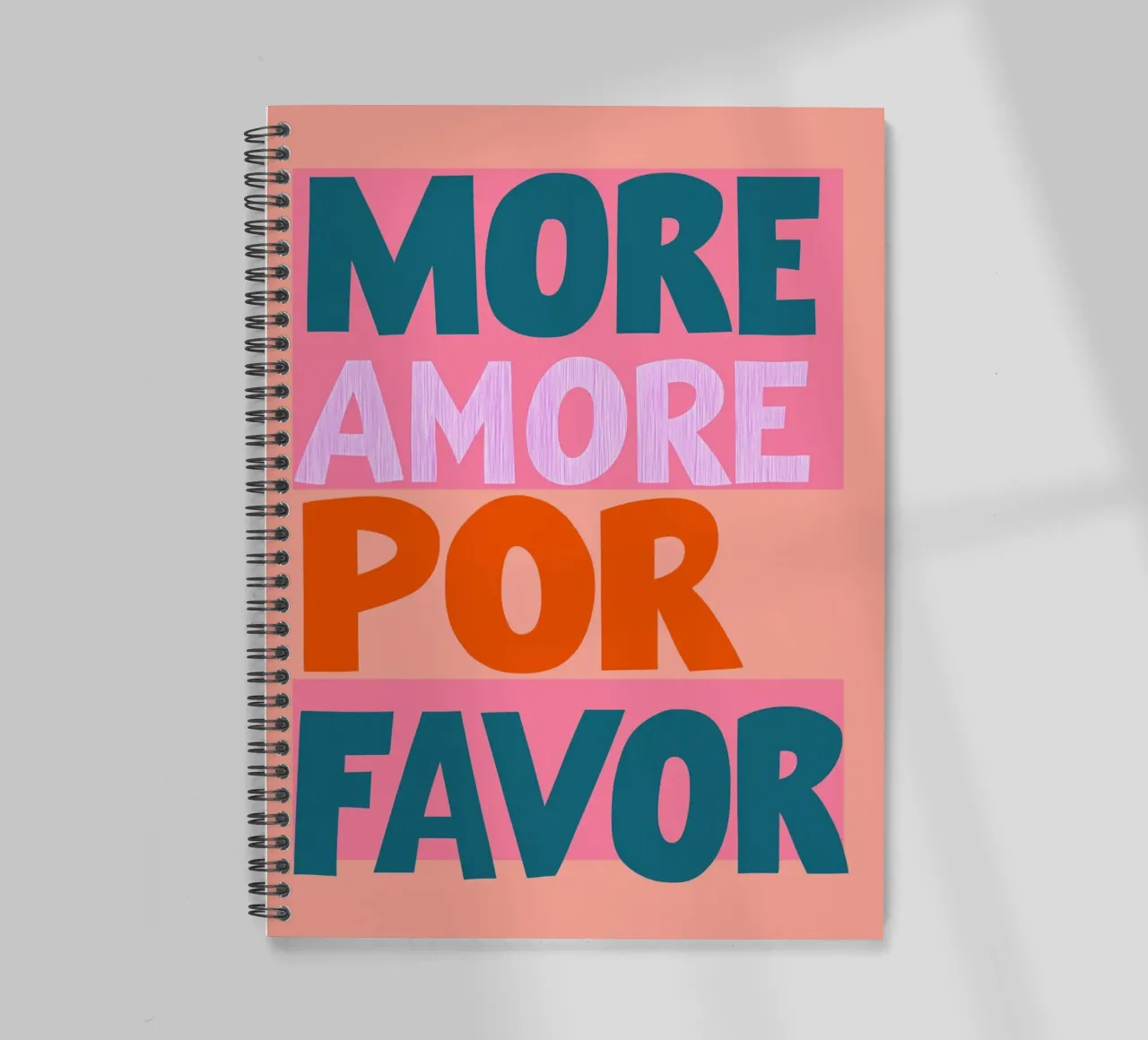 More amore por favor pop spiral notebook by Carinaprint