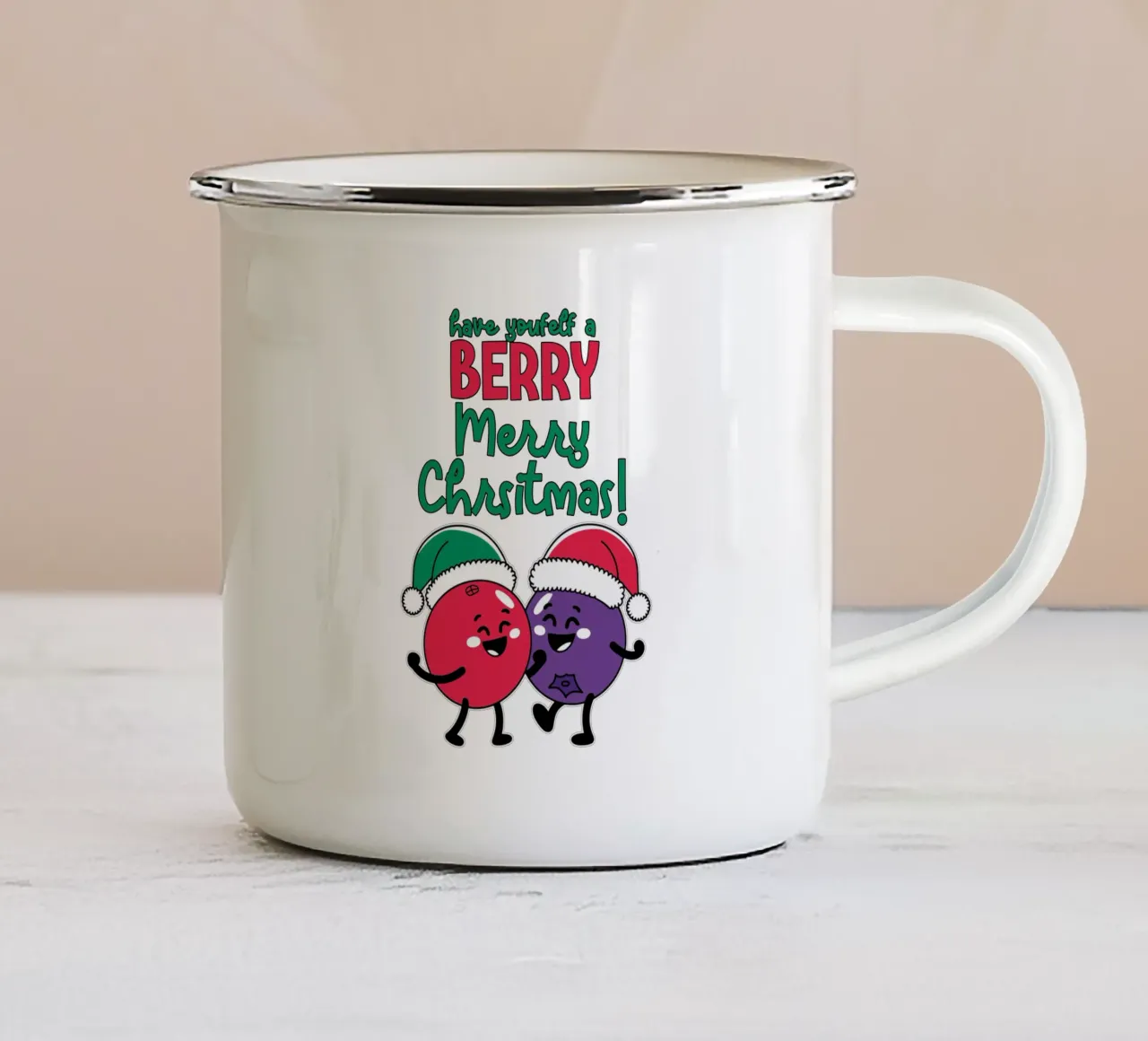 Have yourself a BERRY Merry Christmas! tazza in smalto da edsonramosart