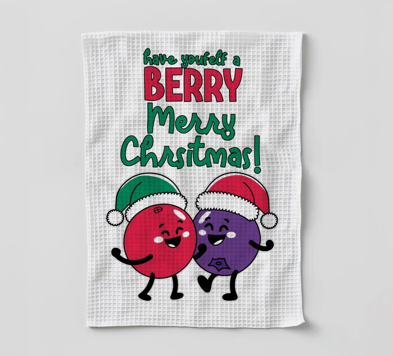 Have yourself a BERRY Merry Christmas! tea towel by edsonramosart