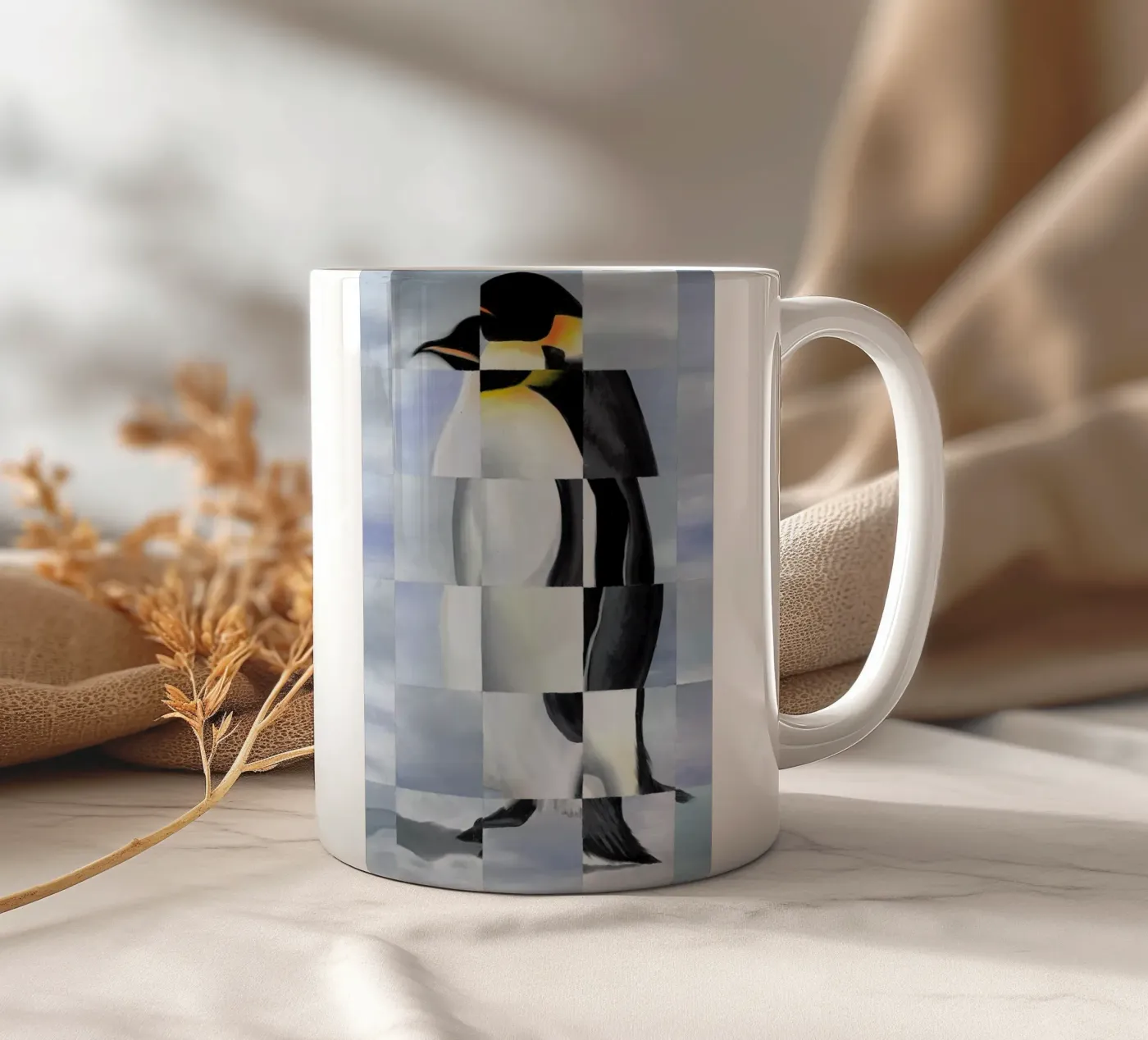 Penguin ceramic mug by Allison Chaplin