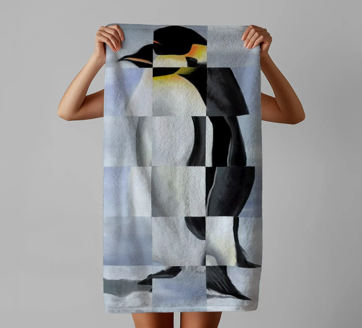Penguin towel by Allison Chaplin