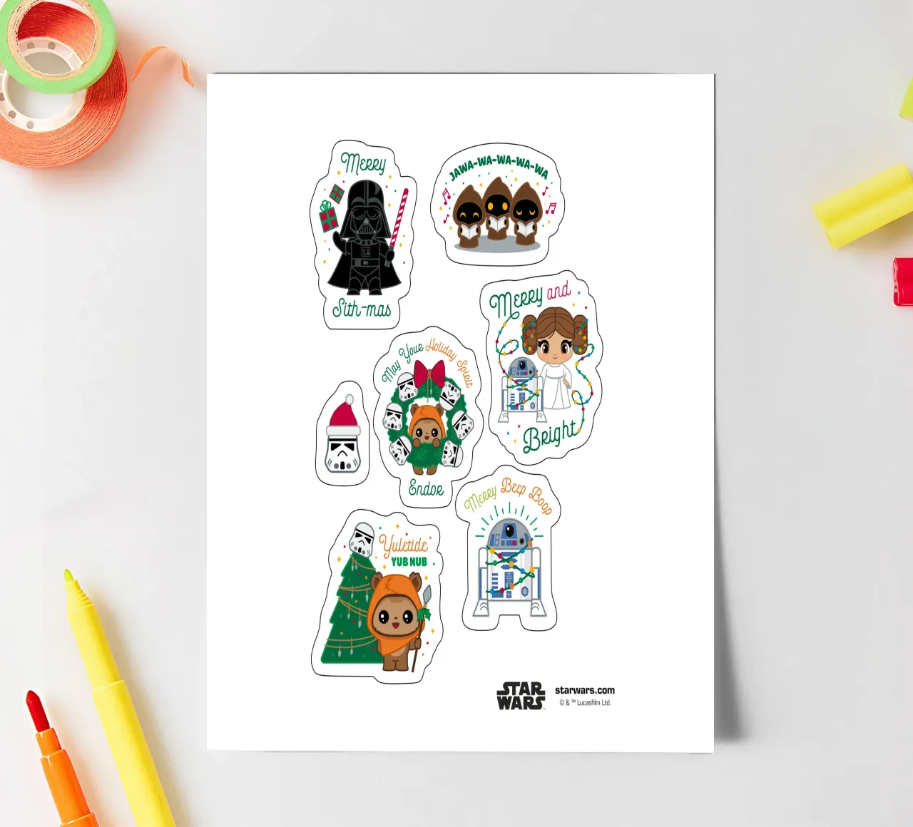 STAR WARS CHRISTMAS Stickerbogen von Star Wars - Sticker Shop