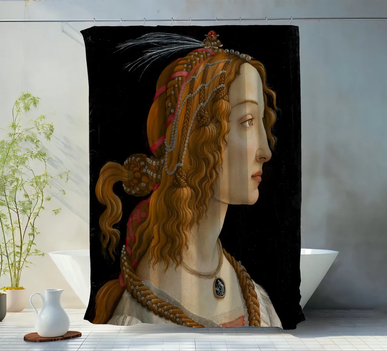 Botticelli - Portrait of Simonetta Vespucci as Nymph tenda da doccia da ARTOTHEK