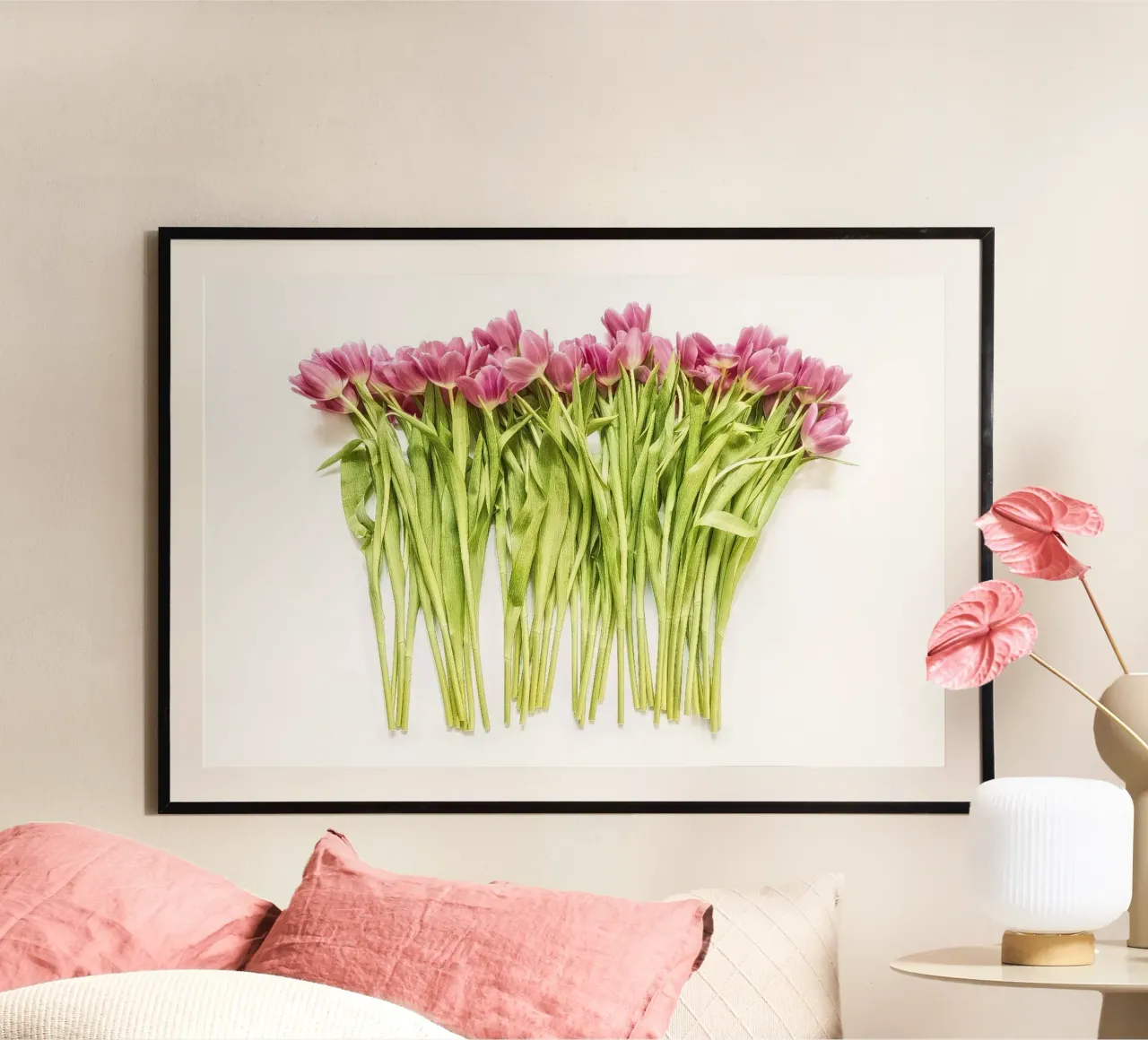 A Bouquet of Pink Tulips hahnemühle by Curious Collections by Marielle Leenders