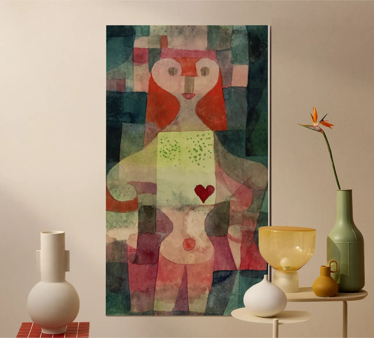 Paul Klee - Regina di cuori poster con telaio in alluminio da ARTOTHEK