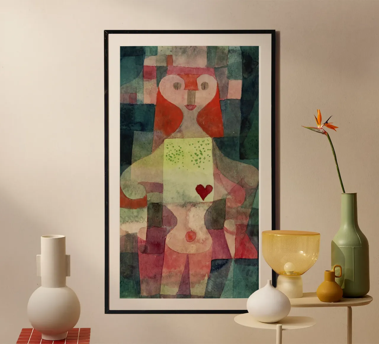 Paul Klee - Regina di cuori poster con telaio in alluminio da ARTOTHEK