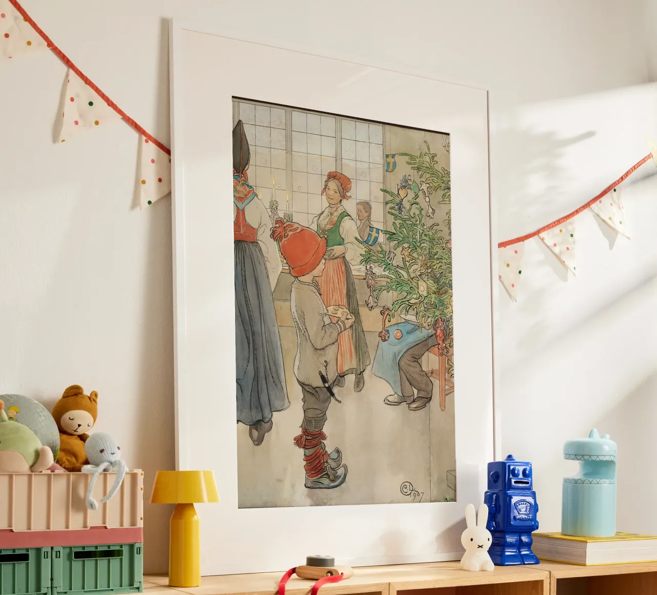 Carl Larsson - Ora è di nuovo Natale. 1907 poster con telaio in legno da ARTOTHEK
