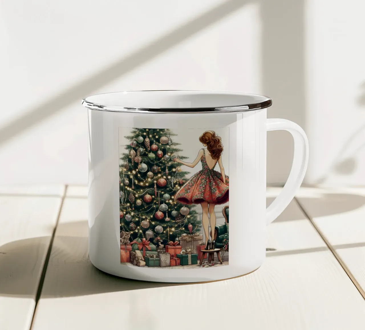 DECORAZIONE DELL'ALBERO DI NATALE tazza in smalto da ARTOMATIC
