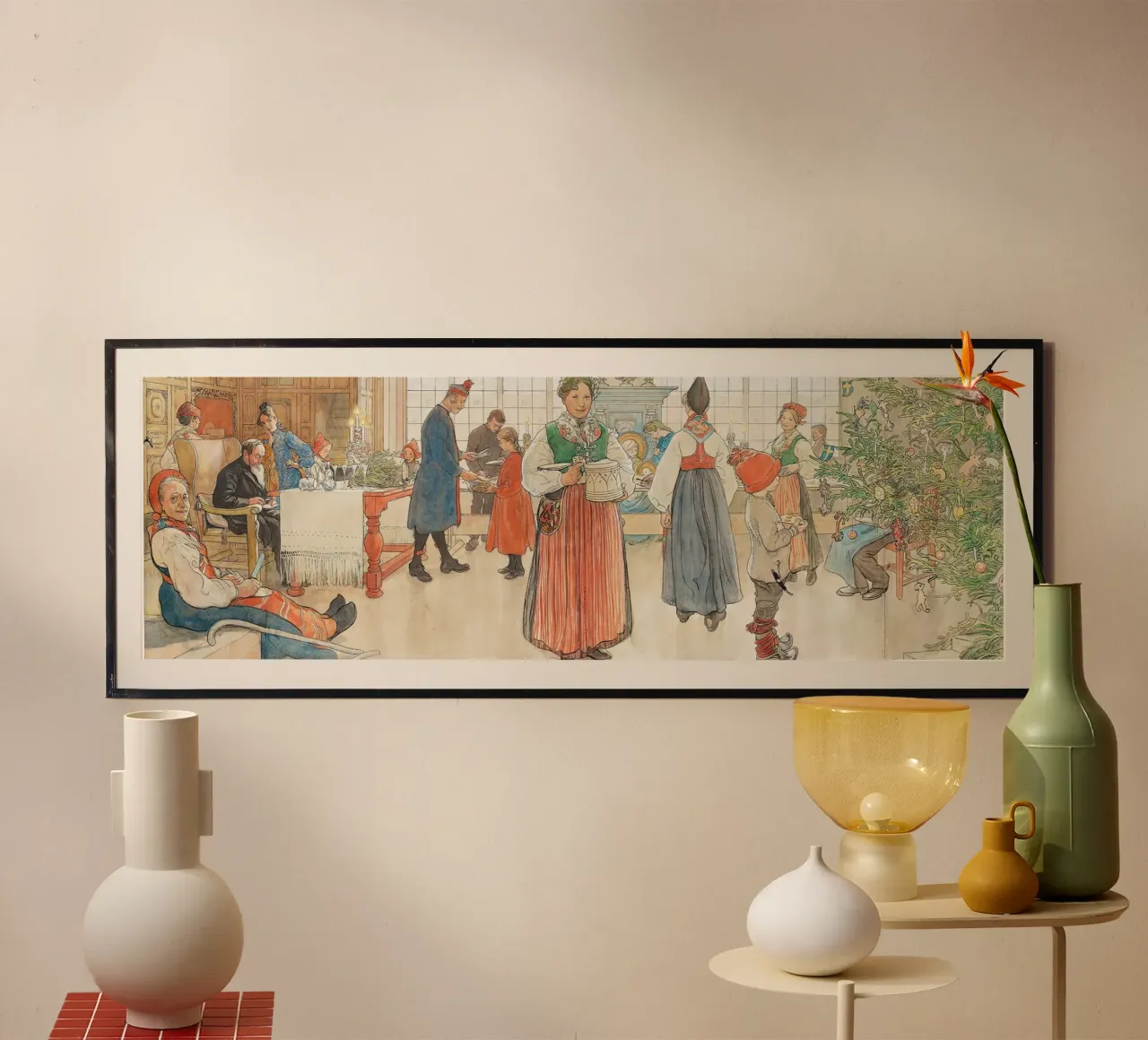 Carl Larsson - Ora è di nuovo Natale. 1907 poster con telaio in legno da ARTOTHEK