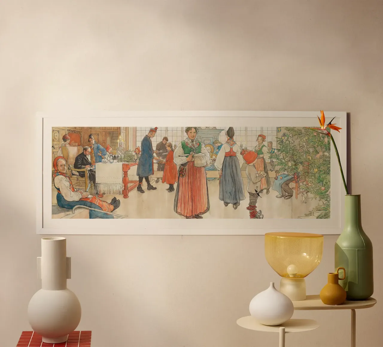Carl Larsson - Ora è di nuovo Natale. 1907 poster con telaio in legno da ARTOTHEK