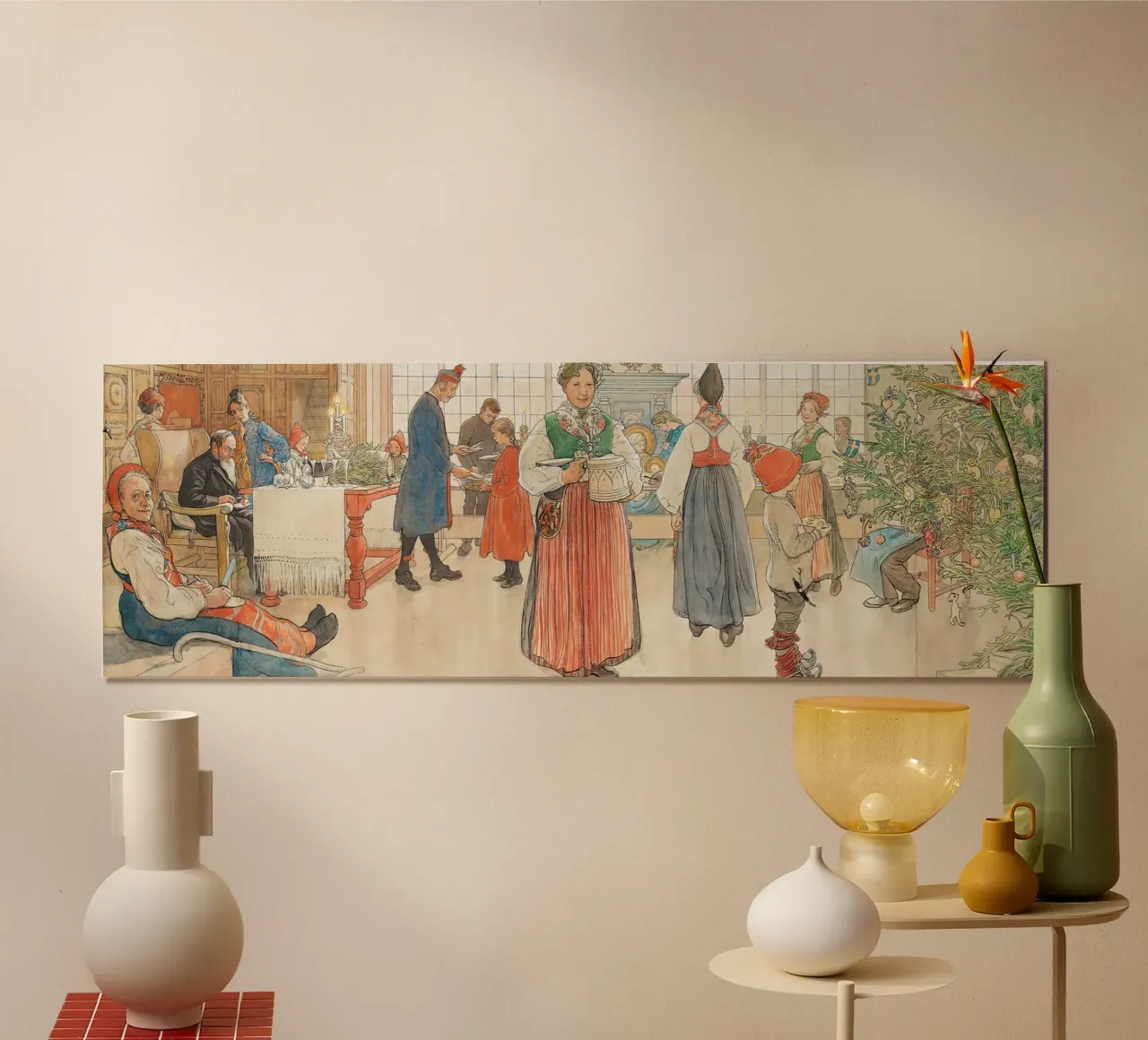 Carl Larsson - Ora è di nuovo Natale. 1907 poster con telaio in legno da ARTOTHEK