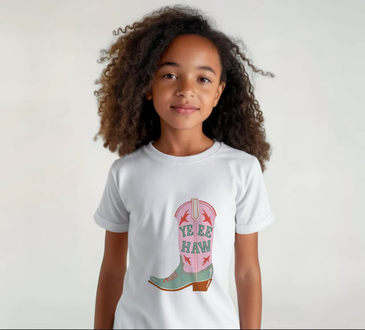 Girly Yee Haw kids t-shirt by cafelab