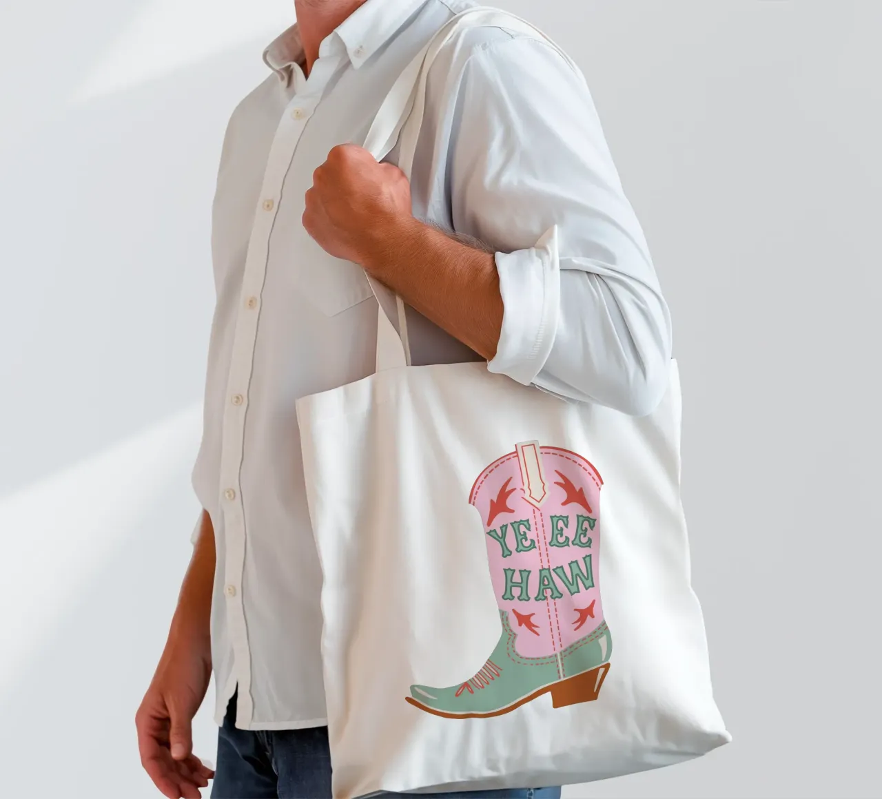 Girly Yee Haw tote bag by cafelab