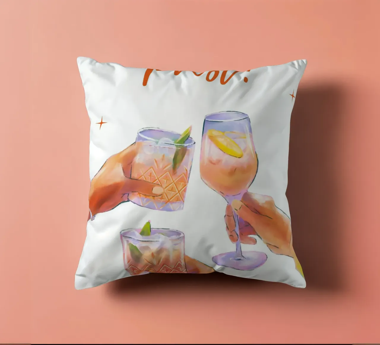 Prost, Cocktail, Bevande cuscino da pdigitalprints