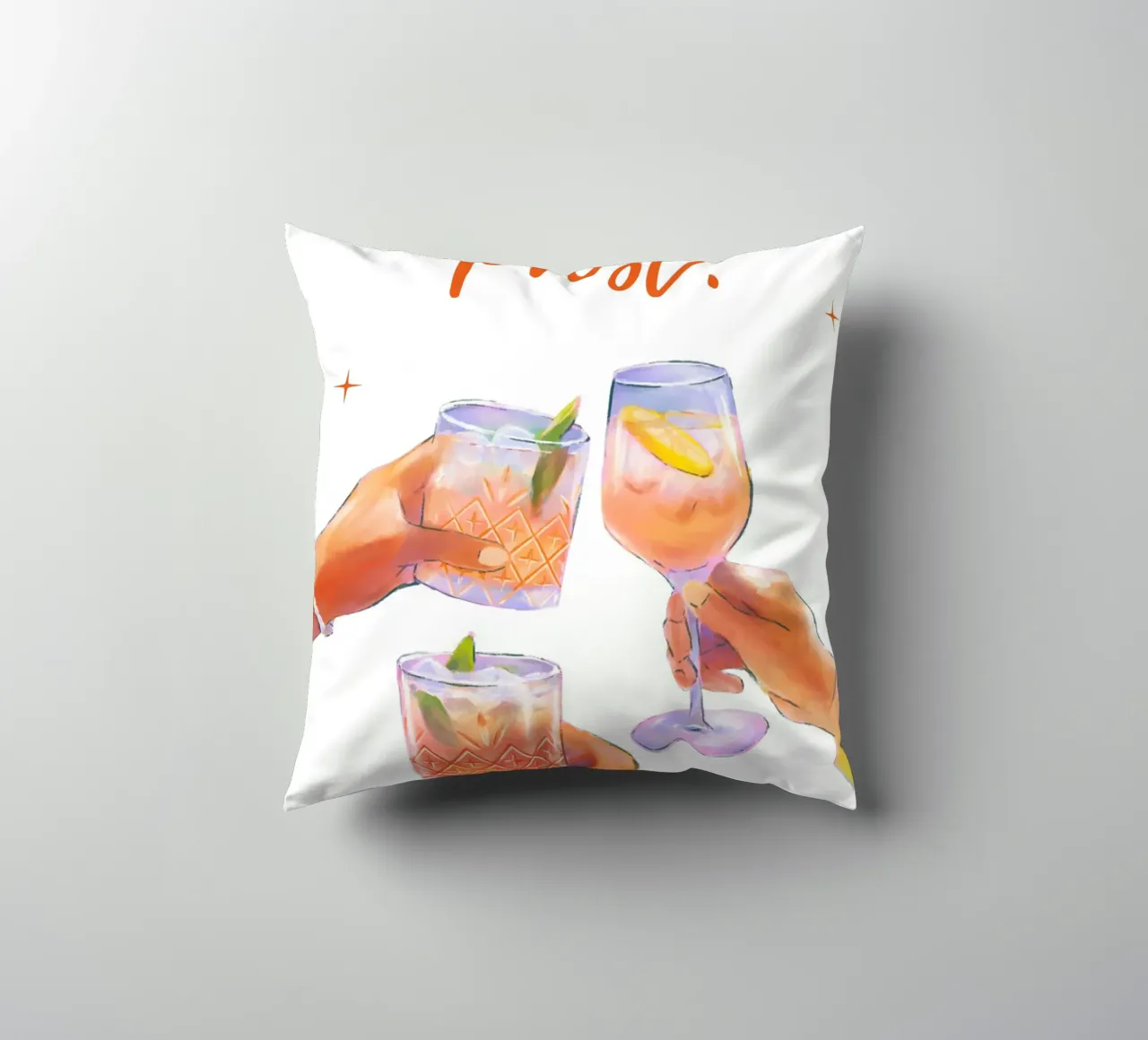 Prost, Cocktail, Bevande cuscino da pdigitalprints