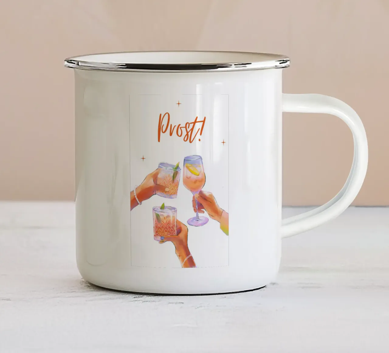 Prost, Cocktail, Bevande tazza in smalto da pdigitalprints