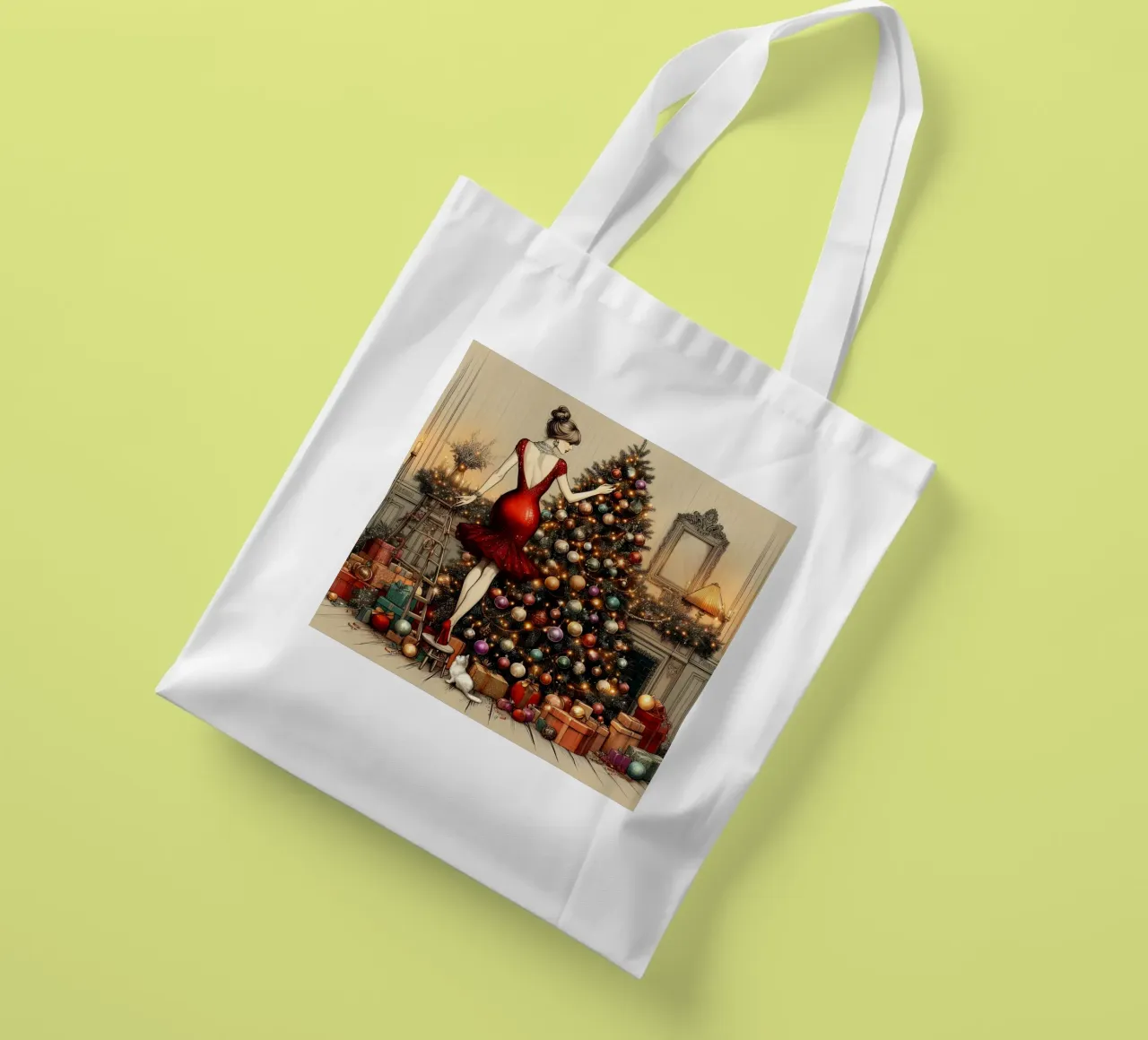 Christmas Tree Ornaments tote bag by ARTOMATIC