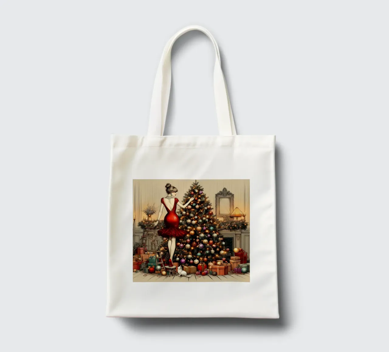 Christmas Tree Ornaments tote bag by ARTOMATIC
