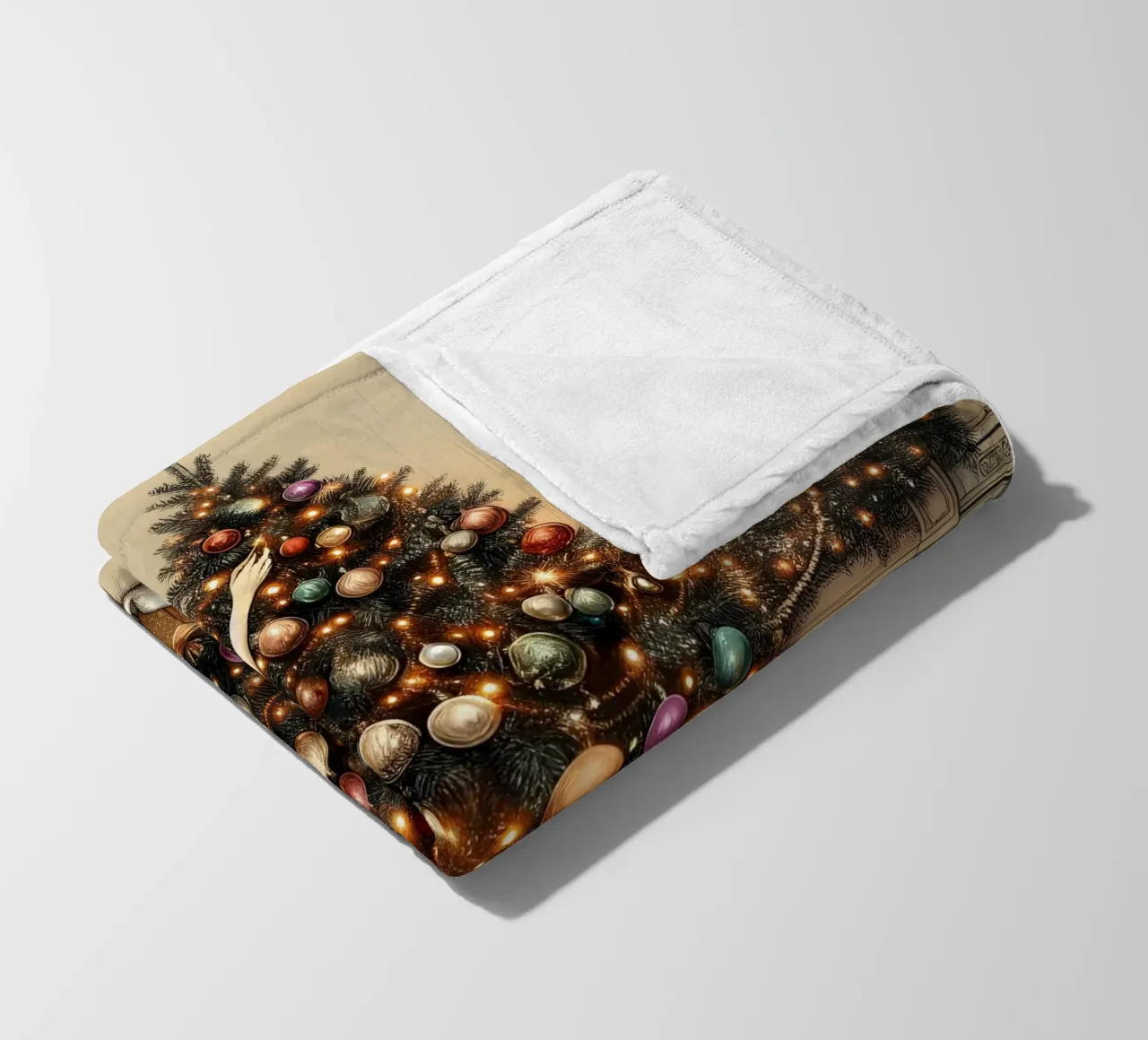Christmas Tree Ornaments fleece blanket by ARTOMATIC