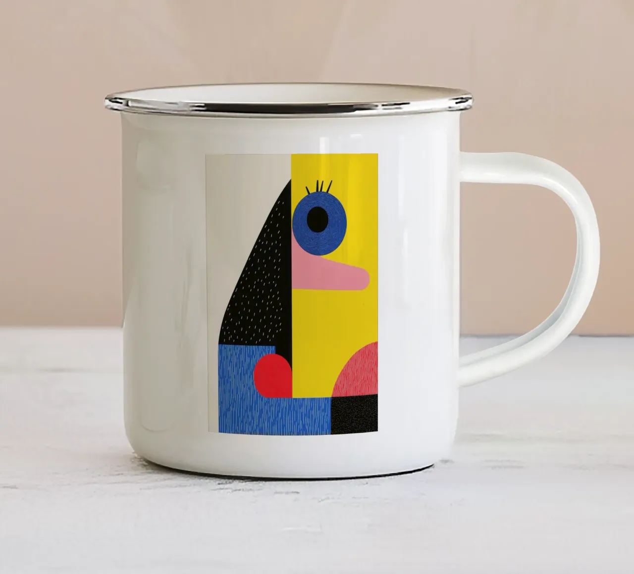 Facce geometriche tazza in smalto da Geometric