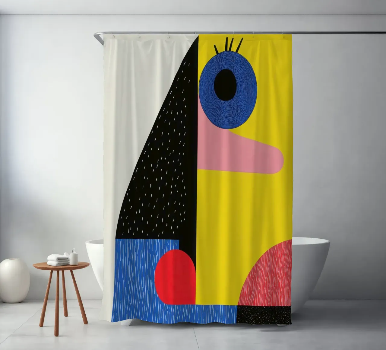 Facce geometriche tenda da doccia da Geometric
