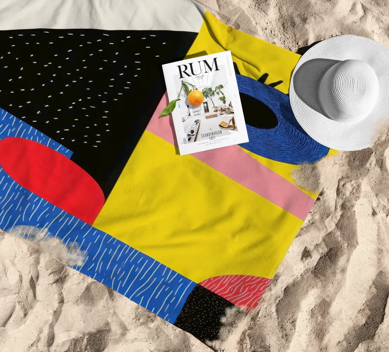 Facce geometriche telo mare da Geometric